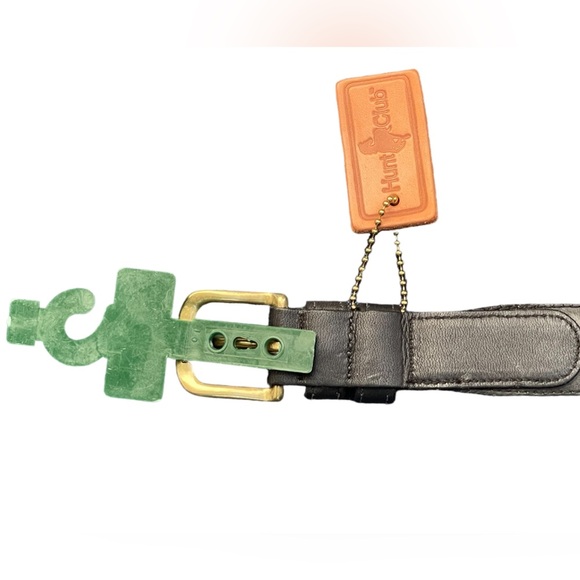 🔥🖤NWT Hunt Club size 38 black leather belt & brass buckle. Soft! Made in USA - Picture 2 of 7